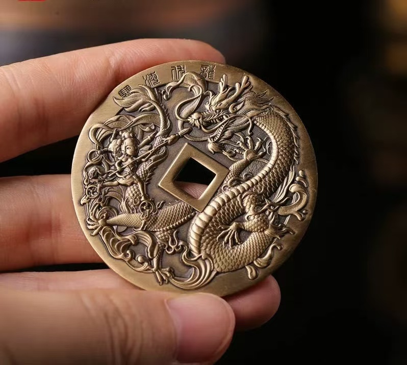 Brass flying dragon victory copper coins collection coins